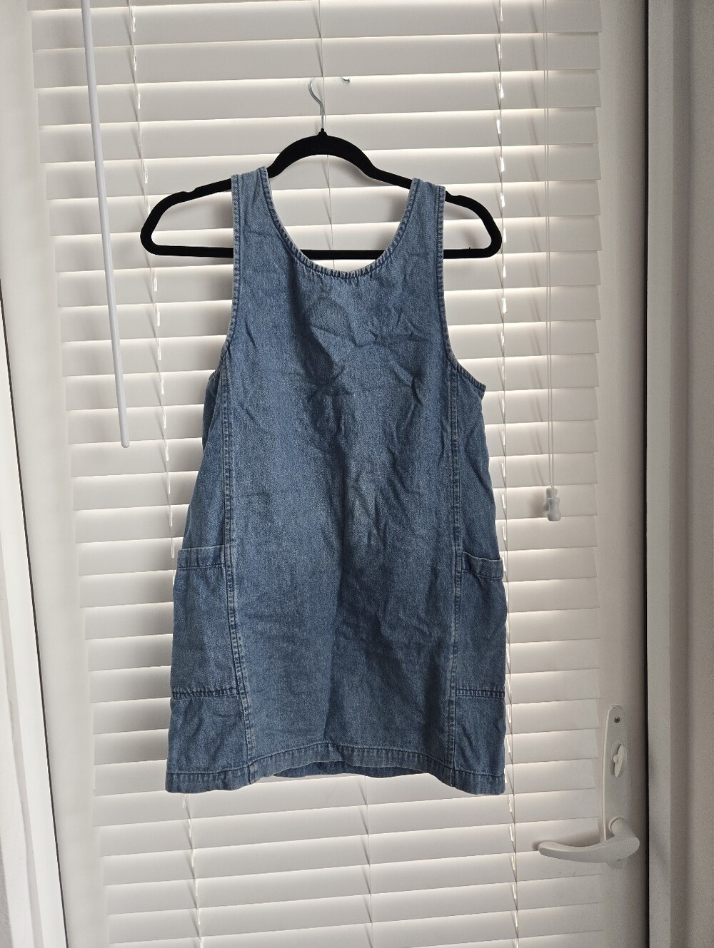 Women's Denim Pinafore Dress - Blue